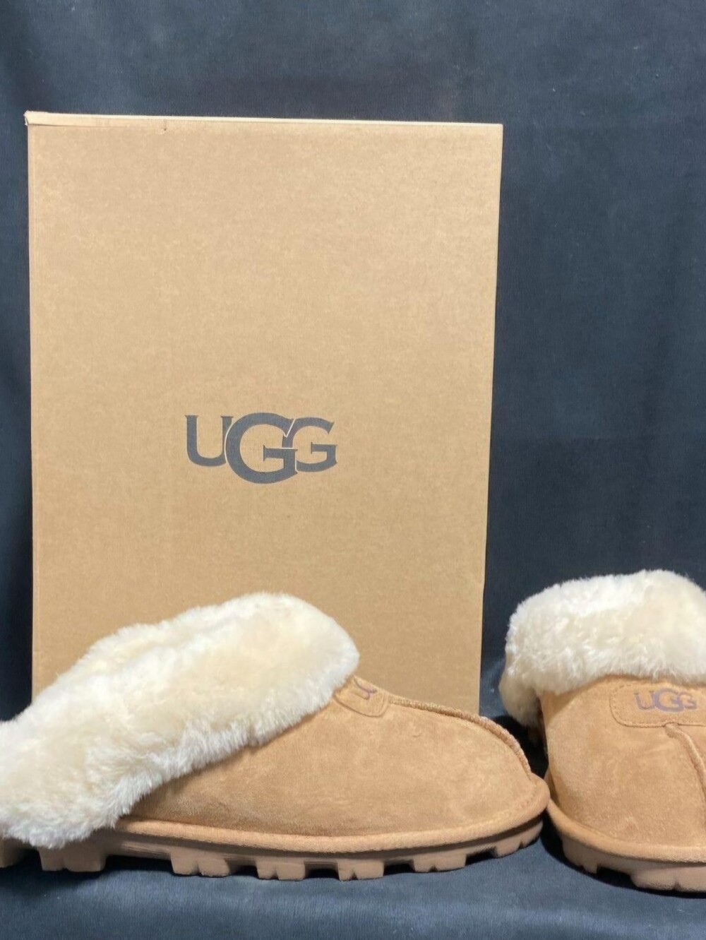 UGG Mens Chestnut/Tan Sheepskin Clog Slippers